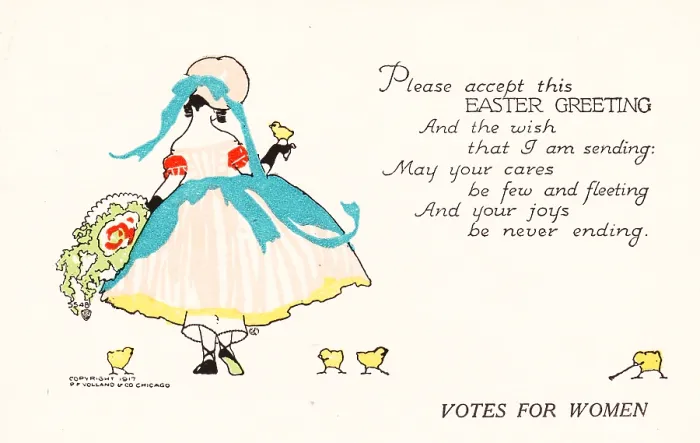 Framed Print : Pro-Suffrage Easter Card