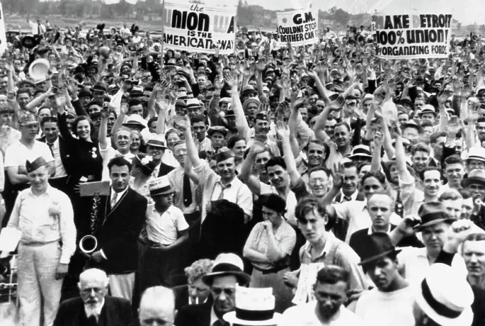 Framed Print : Pro-Union Rally In Detroit Framed Print : Pro-Union Rally In Detroit