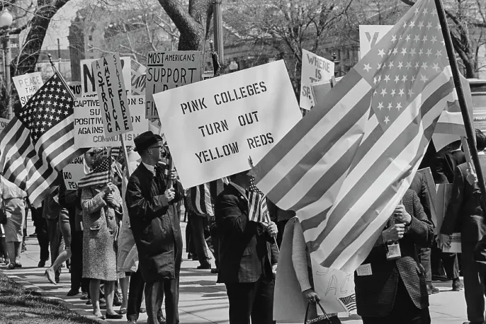 Framed Print : Pro-Vietnam War Rally