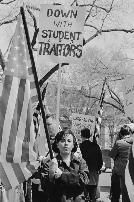 Framed Print : Pro-Vietnam War Rally