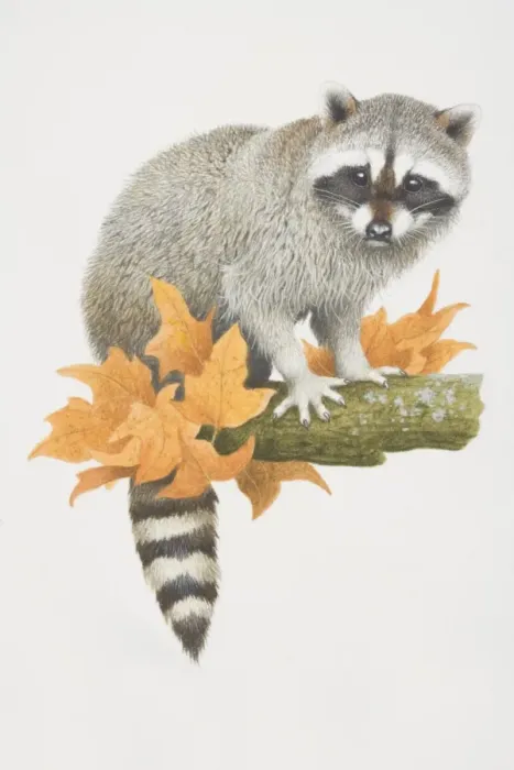 Framed Print : Procyon lotor, Raccoon perched on tree branch Framed Print : Procyon lotor, Raccoon perched on tree branch