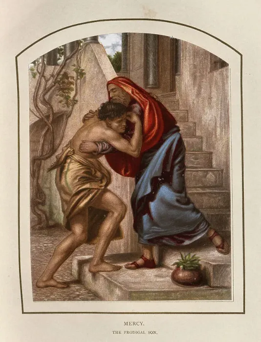 Framed Print : The Prodigal Son returning home to his father, Mercy Framed Print : The Prodigal Son returning home to his father, Mercy