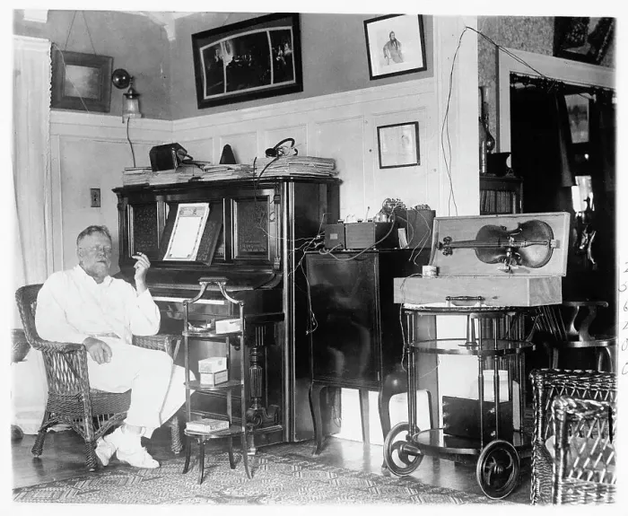 Framed Print : Prof. Fessenden Seated By His Piano Framed Print : Prof. Fessenden Seated By His Piano