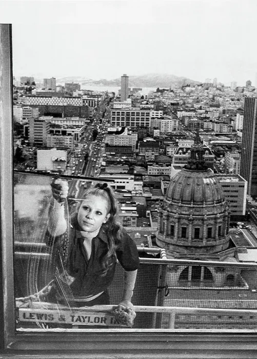 Framed Print : Professional Window Washer Framed Print : Professional Window Washer
