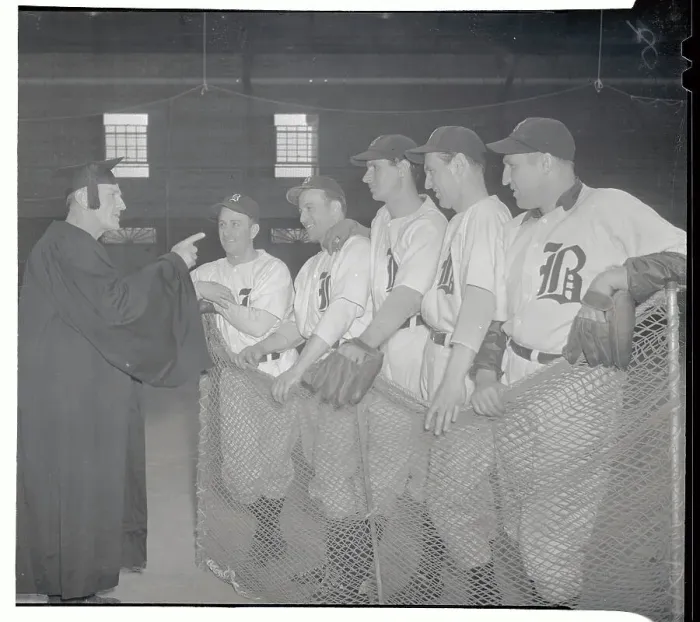 Framed Print : Professor Casey Stengel Lecturing Braves Framed Print : Professor Casey Stengel Lecturing Braves