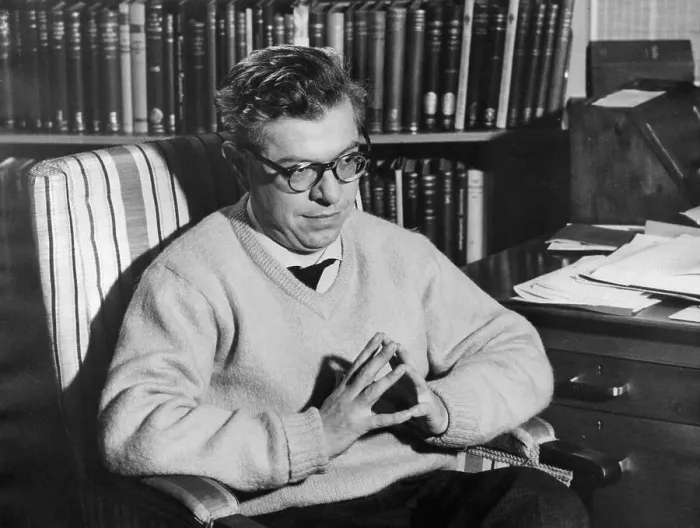 Framed Print : Professor Fred Hoyle Sitting at Desk Framed Print : Professor Fred Hoyle Sitting at Desk