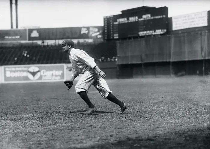 Framed Print : Profile of Babe Ruth in Baseball Playing Stance