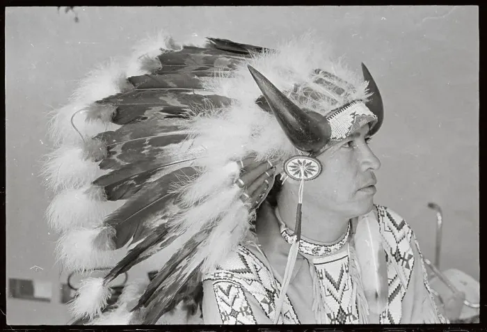 Framed Print : Profile of Chief Eagle Wearing Native Attire Framed Print : Profile of Chief Eagle Wearing Native Attire