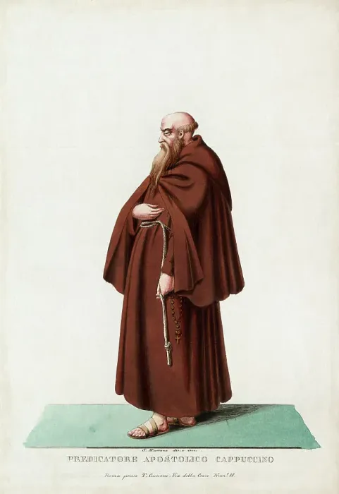 Framed Print : Profile Depiction of Early Italian Monk