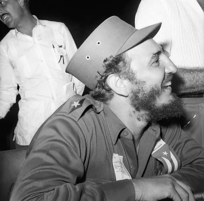 Framed Print : Profile of Fidel Castro Smiling