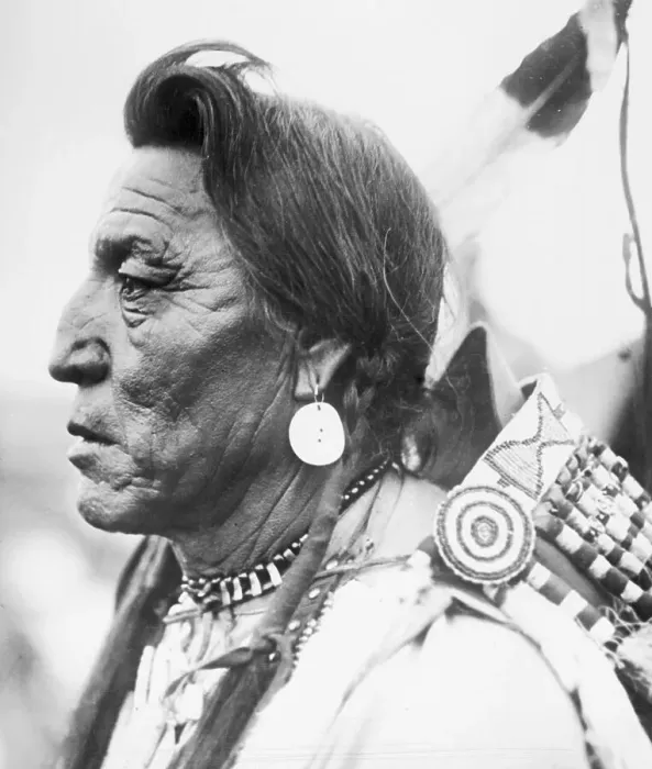 Framed Print : Profile Portrait of Chief Two Guns White Calf Framed Print : Profile Portrait of Chief Two Guns White Calf