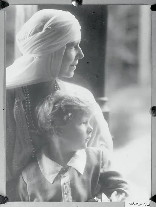 Framed Print : Profile of Queen Marie with Young Prince Michael Framed Print : Profile of Queen Marie with Young Prince Michael