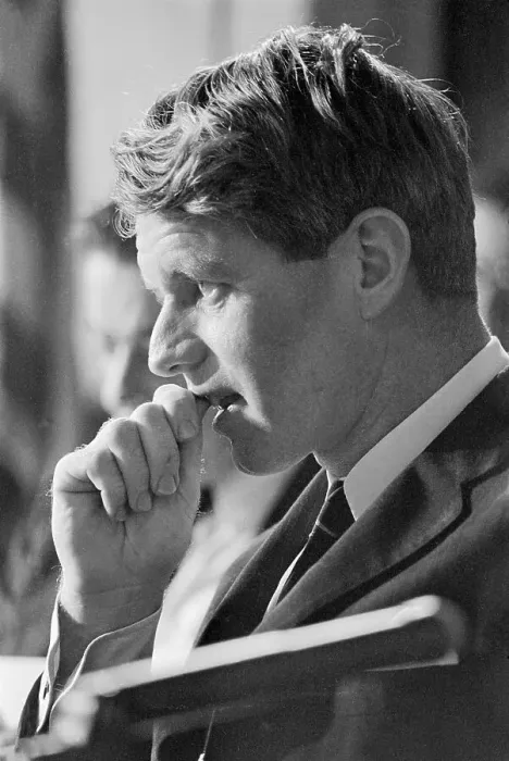 Framed Print : Profile of Robert F. Kennedy With His Hand to His Mouth Framed Print : Profile of Robert F. Kennedy With His Hand to His Mouth