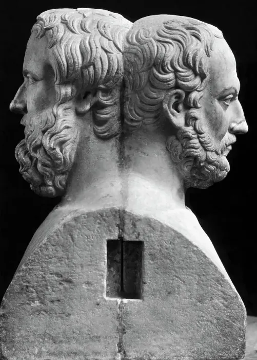Framed Print : Profile Statuette of Herodotus and Thucydides Framed Print : Profile Statuette of Herodotus and Thucydides