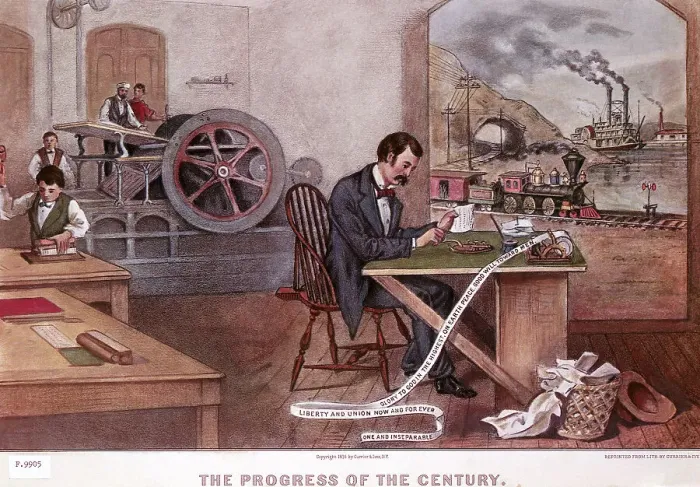 Framed Print : The Progress of the Century by Currier & Ives Framed Print : The Progress of the Century by Currier & Ives