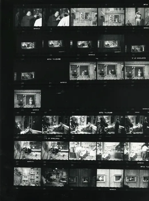 Framed Print : Proof Sheet Of Filming The Movie Rear Window