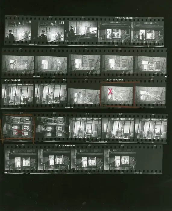 Framed Print : Proof Sheet Of Filming The Movie Rear Window