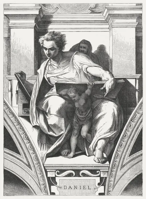 Framed Print : Prophet Daniel (Sistine Chapel, Vatican), published in 1878 Framed Print : Prophet Daniel (Sistine Chapel, Vatican), published in 1878