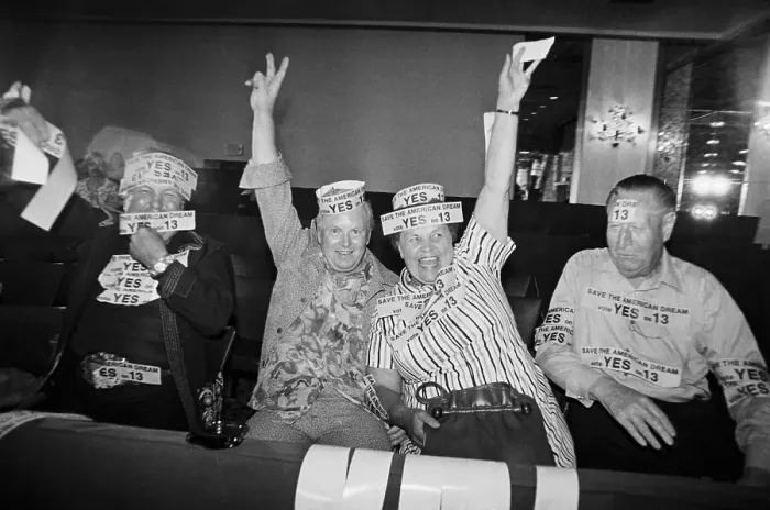 Framed Print : Proposition 13 Supporters Raise Arms Framed Print : Proposition 13 Supporters Raise Arms