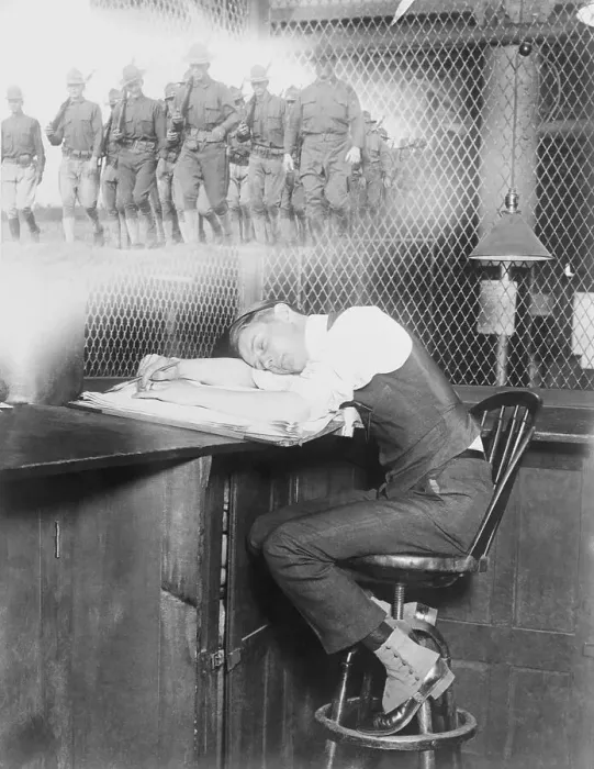 Framed Print : Prospective Male Recruit Asleep on His Desk Framed Print : Prospective Male Recruit Asleep on His Desk