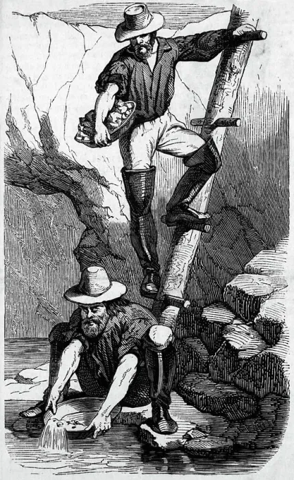 Framed Print : Prospectors Panning For Gold Framed Print : Prospectors Panning For Gold
