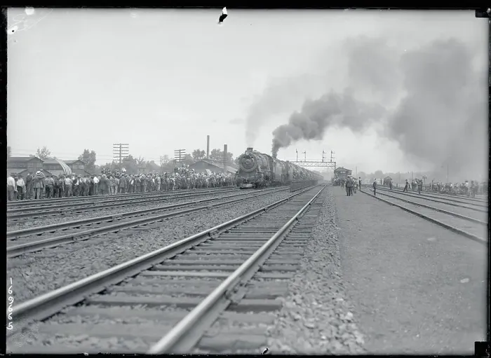 Framed Print : Prosperity Special Locomotive Leaving Yards Framed Print : Prosperity Special Locomotive Leaving Yards
