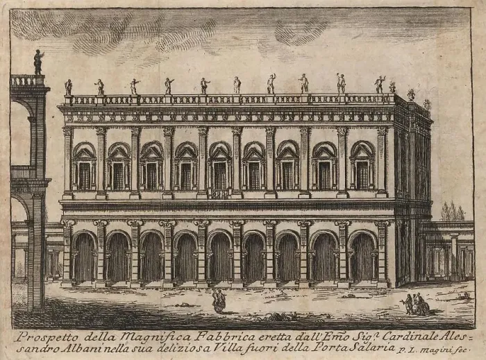 Framed Print : Prospetto della Magnifica Fabbrica erelta dall Erno Sig. Cardinale Alessandro Albani nella sua deliziosa Villa fuori della Porta Salaria, Rome, Italy, 1767, digital reproduction of an 18th century original, original date not known Framed Print : Prospetto della Magnifica Fabbrica erelta dall Erno Sig. Cardinale Alessandro Albani nella sua deliziosa Villa fuori della Porta Salaria, Rome, Italy, 1767, digital reproduction of an 18th century original, original date not known