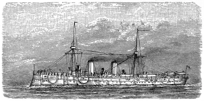 Framed Print : Protected (Panzerdeck) cruiser 1888 Framed Print : Protected (Panzerdeck) cruiser 1888