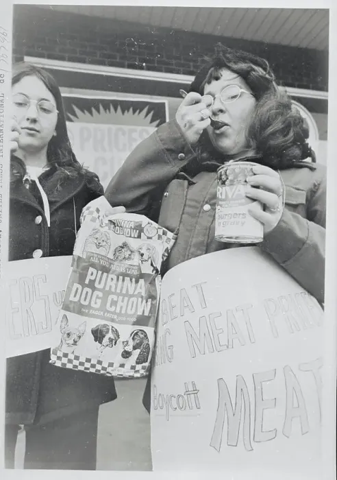 Framed Print : Protester Eating Dog Food Framed Print : Protester Eating Dog Food