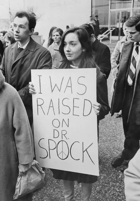 Framed Print : Protester Holding Sign for Dr. Benjamin Spock Framed Print : Protester Holding Sign for Dr. Benjamin Spock