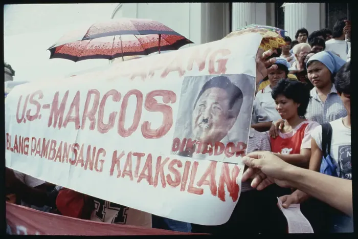 Framed Print : Protesters Carrying a Banner Framed Print : Protesters Carrying a Banner