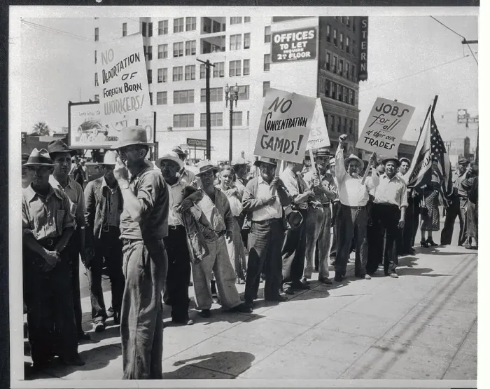 Framed Print : Protesters Carrying Signs in Street Framed Print : Protesters Carrying Signs in Street