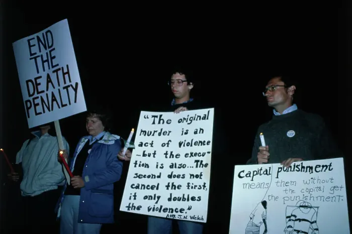 Framed Print : Protesters Against John Evans Execution Outside the Prison Framed Print : Protesters Against John Evans Execution Outside the Prison