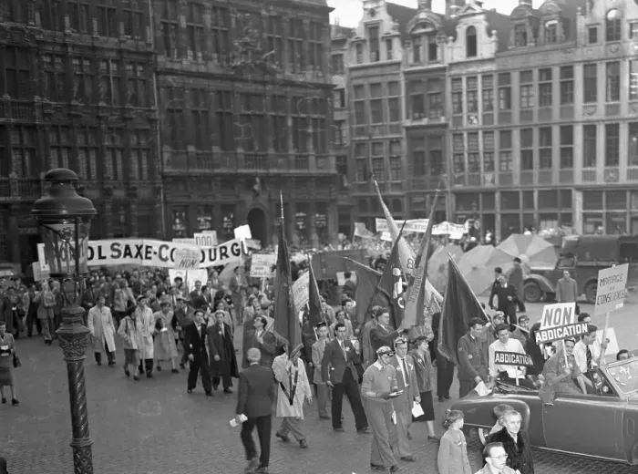 Framed Print : Protesters Against Leopold Carrying Signs in Brussels Framed Print : Protesters Against Leopold Carrying Signs in Brussels