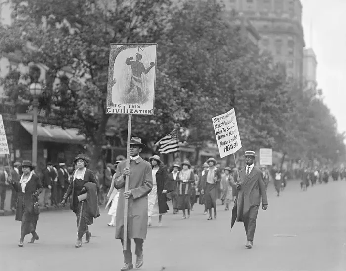 Framed Print : Protesters Against Lynching Marching in Parade