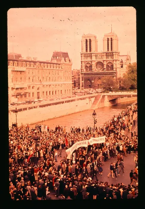 Framed Print : Protesters Marching in Paris Framed Print : Protesters Marching in Paris