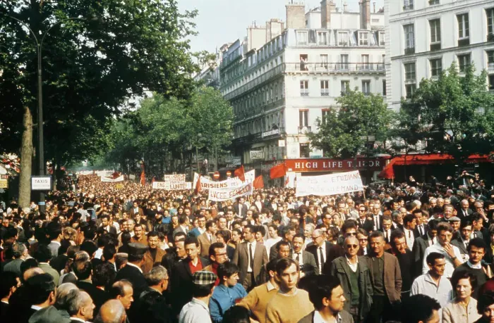 Framed Print : Protesters Marching in Paris Framed Print : Protesters Marching in Paris