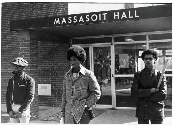 Framed Print : Protesters in Front of Massasoit Hall Framed Print : Protesters in Front of Massasoit Hall