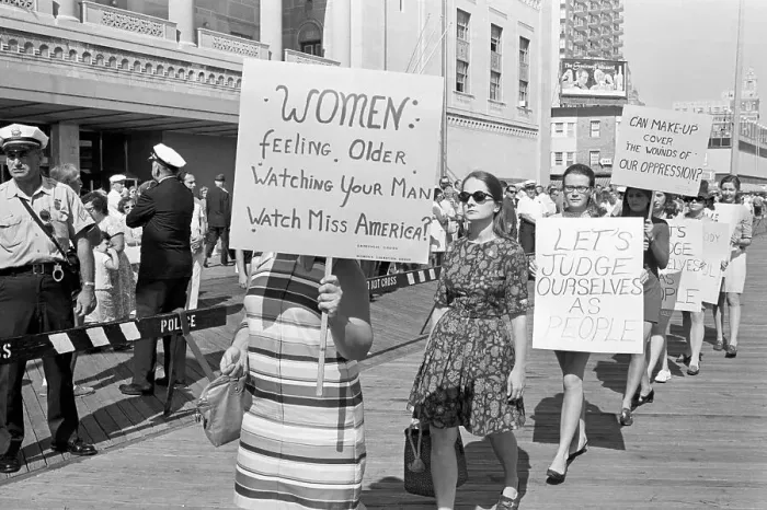 Framed Print : Protesters Picketing Miss America Pageant Framed Print : Protesters Picketing Miss America Pageant