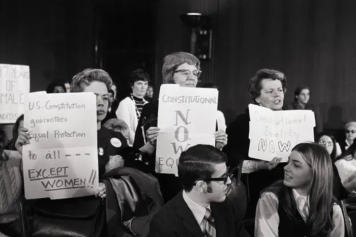 Framed Print : NOW Protesters with Signs in Senate Hearing Framed Print : NOW Protesters with Signs in Senate Hearing