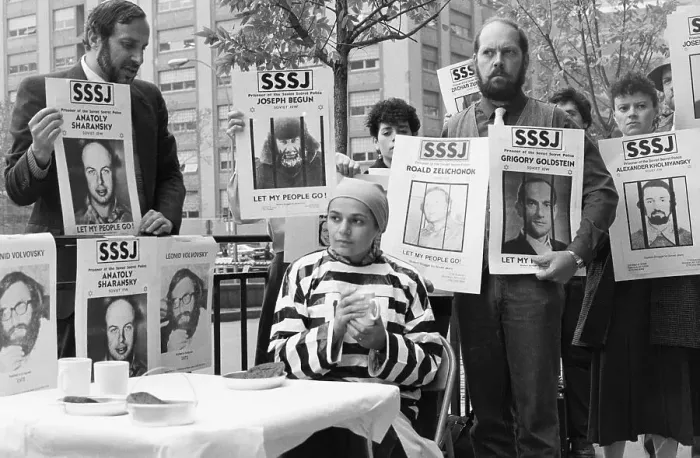 Framed Print : Protesters with Signs for Soviet Prisoners