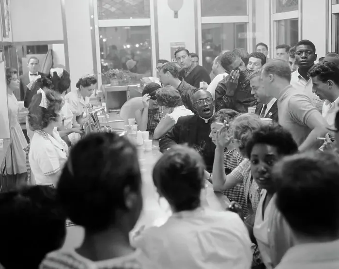 Framed Print : Protesters Staging Sit-In at White Castle Restaurant Framed Print : Protesters Staging Sit-In at White Castle Restaurant