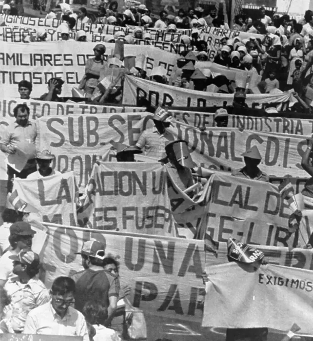 Framed Print : Protestors in San Salvador Framed Print : Protestors in San Salvador