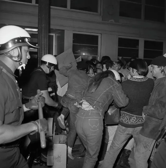 Framed Print : Protests at the Oakland Induction Center