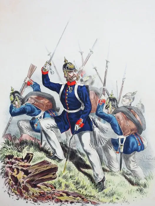 Framed Print : Prussian Army, Prussian Guard, Colberg's Grenadier Regiment, 2nd Pomeranian Regiment No. 9, Officer, Army Uniform, Military, Prussia, Germany, digitally restored reproduction of a 19th century original