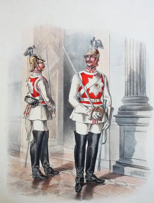 Framed Print : Prussian Army, Prussian Guard, Garde du Corps in Gala Uniform, Army Uniform, Military, Prussia, Germany, Digitally Restored Reproduction of a 19th century Original Framed Print : Prussian Army, Prussian Guard, Garde du Corps in Gala Uniform, Army Uniform, Military, Prussia, Germany, Digitally Restored Reproduction of a 19th century Original