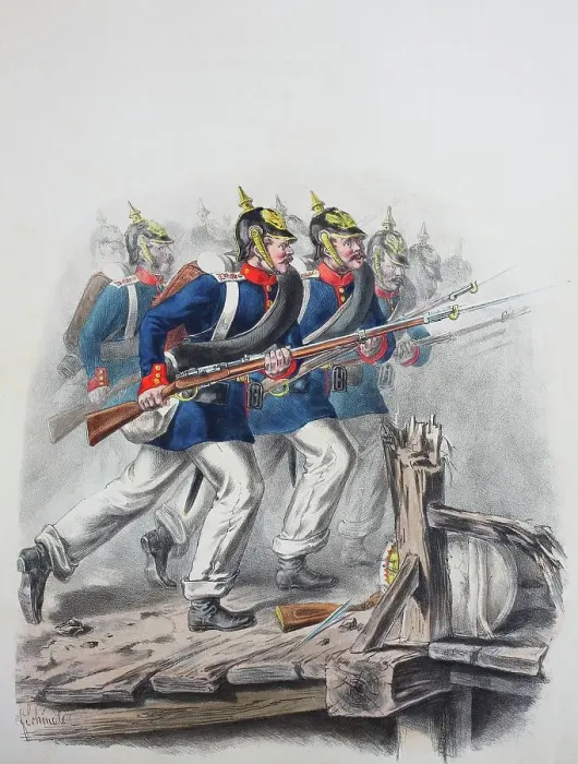 Framed Print : Prussian Army, Prussian Guard, Grenadier Regiment King Frederick William IV Pomeranian Regiment No. 2, Privates and Grenadiers, Army Uniform, Military, Prussia, Germany, Digitally Restored Reproduction of a 19th century Original