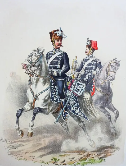 Framed Print : Prussian Army, Prussian Guard, Leib Hussar Regiment, Officer, Trumpeter, Army Uniform, Military, Prussia, Germany, Digitally restored reproduction of a 19th century original Framed Print : Prussian Army, Prussian Guard, Leib Hussar Regiment, Officer, Trumpeter, Army Uniform, Military, Prussia, Germany, Digitally restored reproduction of a 19th century original