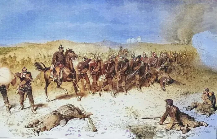 Framed Print : The Prussian guard in the battle near Sedan, illustrated war history, German, French war 1870-1871, Germany, France Framed Print : The Prussian guard in the battle near Sedan, illustrated war history, German, French war 1870-1871, Germany, France