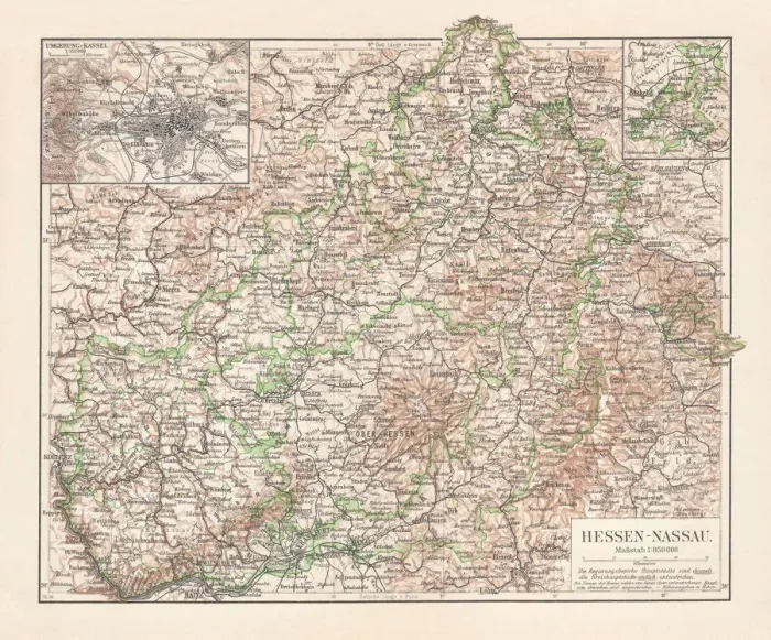 Framed Print : Prussian province Hesse and Nassau (1868-1944), Germany, lithograph, published 1897